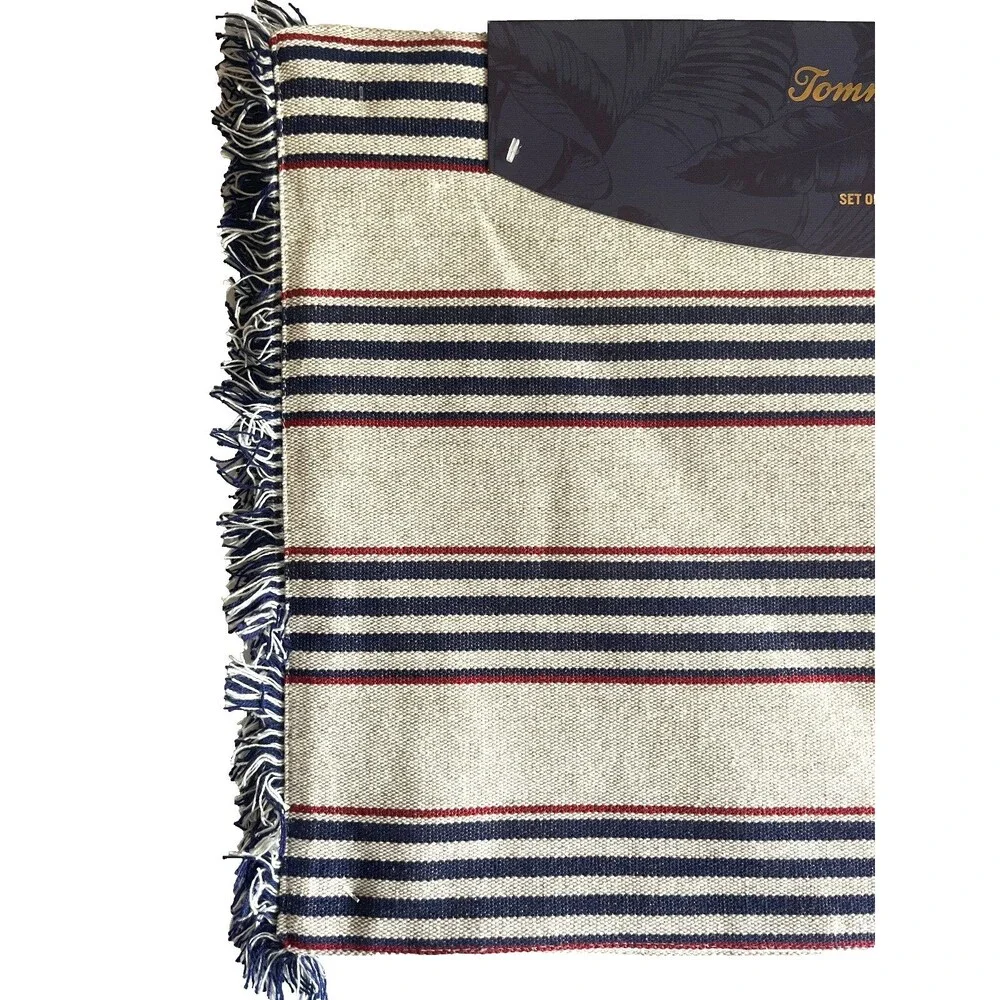 Tommy Bahama 4th of July Placemats Set of 4 Fringed Lined Machine Wash
